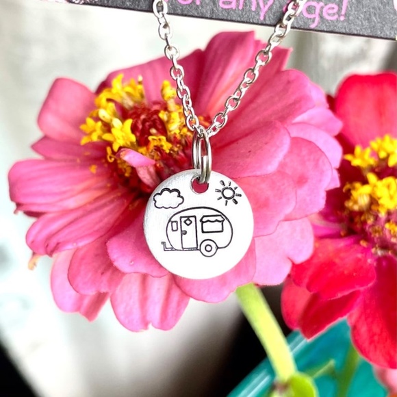 Disc Necklace -  Hand Stamped Necklace - Handmade Necklace - Dainty Necklace - Picture 3 of 3